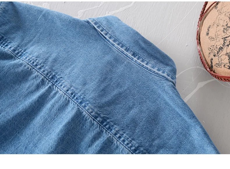 New Classic casual blue Denim shirt spring autumn Comfortable thin solid tops for men clothing long sleeve soft jeans shirts