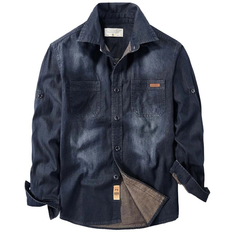 Denim Shirts Men's Shirt For Men 2022 New Fasion Mens Dress Summer Man Brand Luxury Dress-shirt Male Long Sleeve Casual Jacket