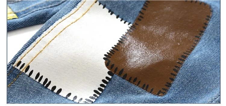 2024 Spring Autumn Winter18M 24M 2 8 9 10 Years 90 140cm Color Patchwork Pocket Elastic Loose Denim Jeans For Kids Baby Boy