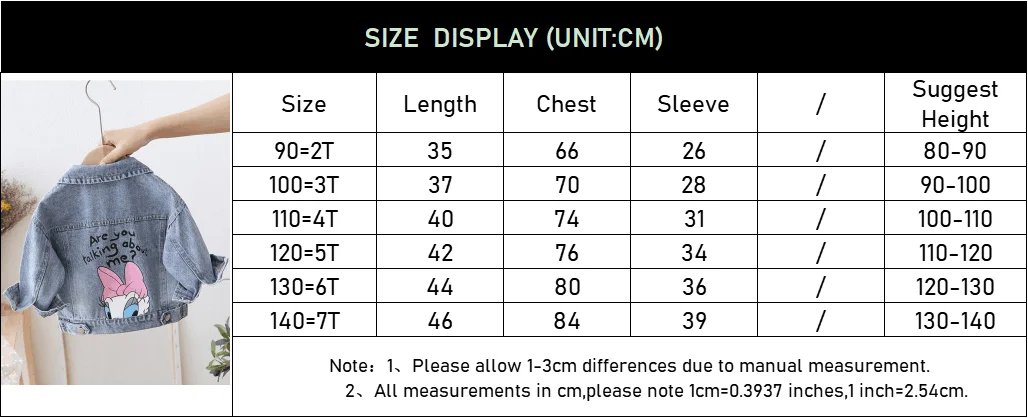 2023 Fashion Cartoon Daisy Denim Jacket For Girls Coat Spring Autumn Children Outerwear Kids Casual Jackets Costume 2-7 Years