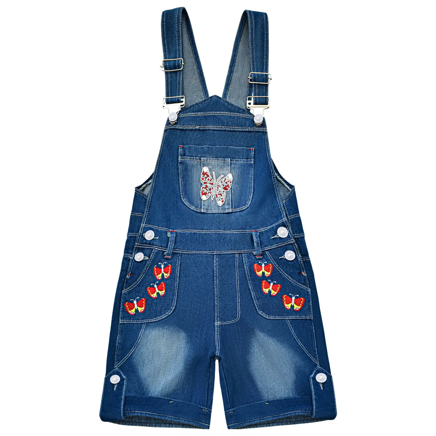 Summer Girl Prints Jumpsuit Kids Cute Washed Jeans Baby shorts Denim Romper Suspenders for Kids Child Clothing