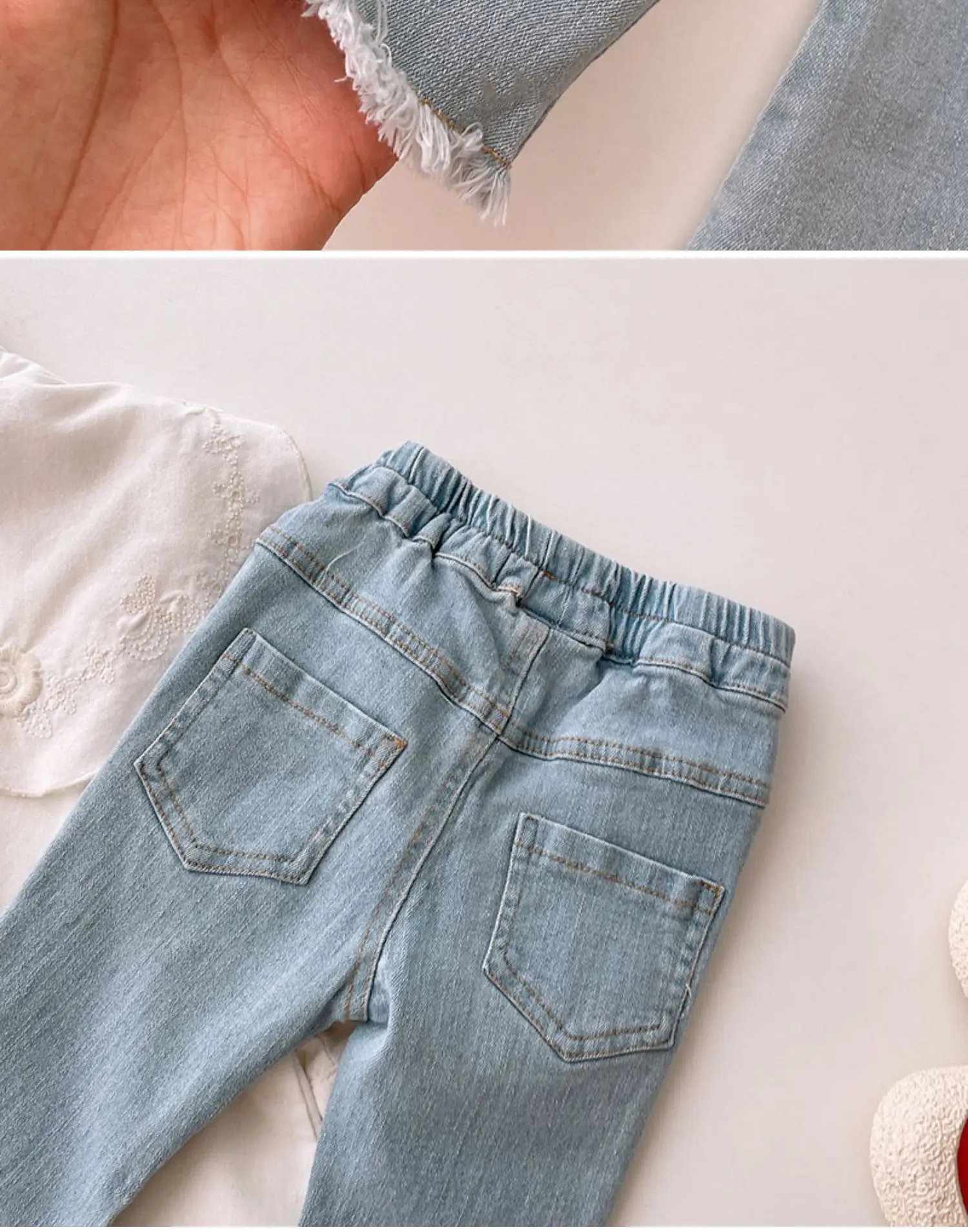 Kids Jeans 2023 Bell bottoms Wide Leg girls Jeans Solid Color Girls Pants denim Children Clothes For Girl Teenage Girls Clothing