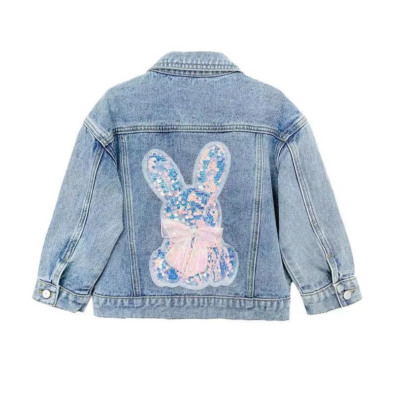 Girls Denim Jackets Fashion New Kids Outerwear Baby Girls Clothes Long Sleeve Denim Jacket For 2-10 Year Teens Girls Denim Coats