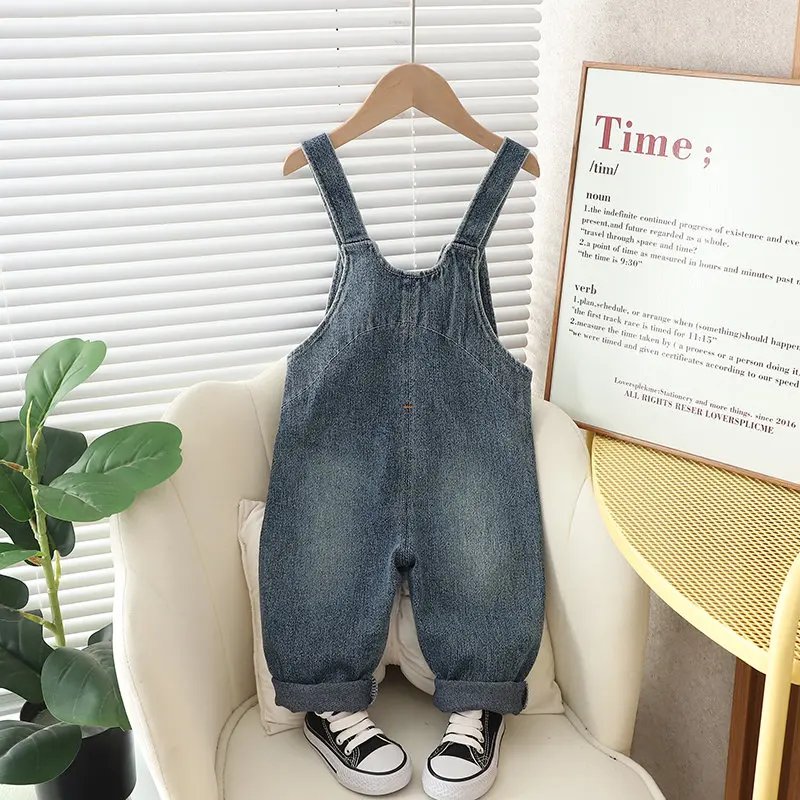 Spring Autumn Children Clothes Baby Boys Girls Cartoon Denim Pants Overalls Infant Outfit Kids Giraffe Fashion Toddler Casual