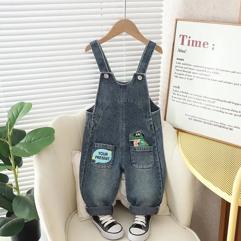 Spring Autumn Children Clothes Baby Boys Girls Cartoon Denim Pants Overalls Infant Outfit Kids Giraffe Fashion Toddler Casual