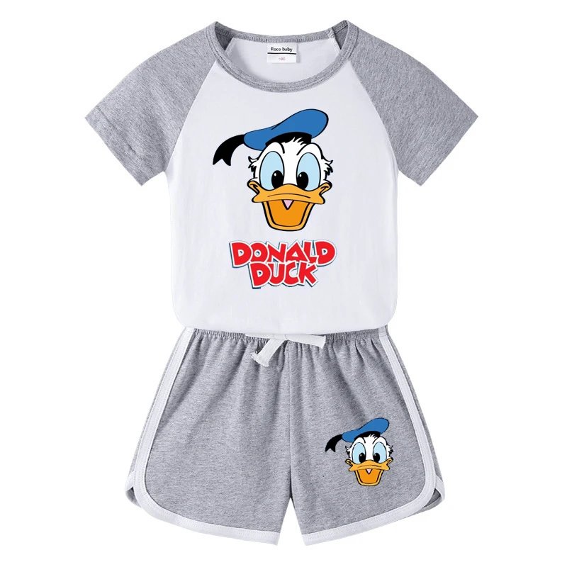 1-4 years Baby Boys Cartoon Mickey Cotton Short Sleeve T-shirt +Belt Denim Shorts Outfits Kids Toddler Boy Summer Clothes Set