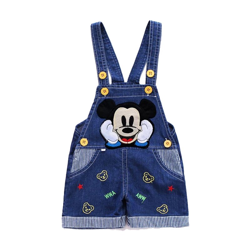 1-4 years Baby Boys Cartoon Mickey Cotton Short Sleeve T-shirt +Belt Denim Shorts Outfits Kids Toddler Boy Summer Clothes Set