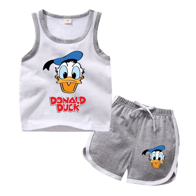 1-4 years Baby Boys Cartoon Mickey Cotton Short Sleeve T-shirt +Belt Denim Shorts Outfits Kids Toddler Boy Summer Clothes Set