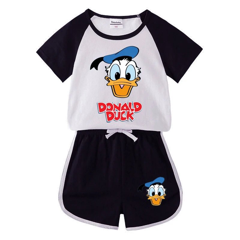 1-4 years Baby Boys Cartoon Mickey Cotton Short Sleeve T-shirt +Belt Denim Shorts Outfits Kids Toddler Boy Summer Clothes Set