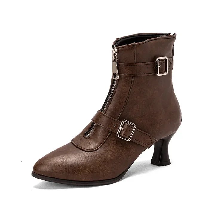 Brown Buckle Boots