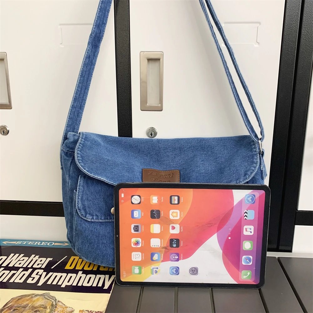 Denim Hobo Crossbody Bags For Women 2023 New Trends Purses And Handbags Multi Pockets Shoulder Messenger Bag Big Capacity Totes