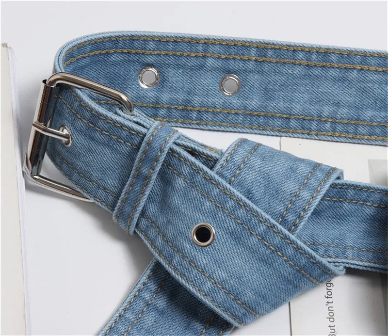 Mihaivina Waist Bag Women Denim Fanny Pack Lady Handbag On the Belt Money Bags Canvas Waist Packs Pocket Travel Pouch Bag Bolsa