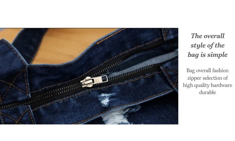 High Quality Shopping Bags Open Pocket Women's Handbags Denim Jean Casual Fashion Handbags Bags for Women Tote Shoulder Bag