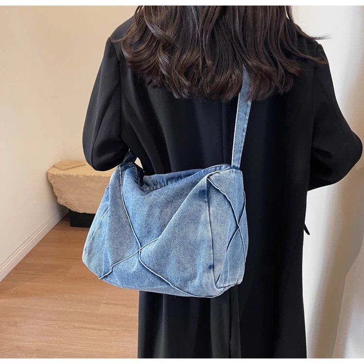 Commuting Denim Zipper Women's Shoulder Bags Casual Ladies Crossbody Bags on Sale 2024 New Free Shipping Bolsas Para Mujeres