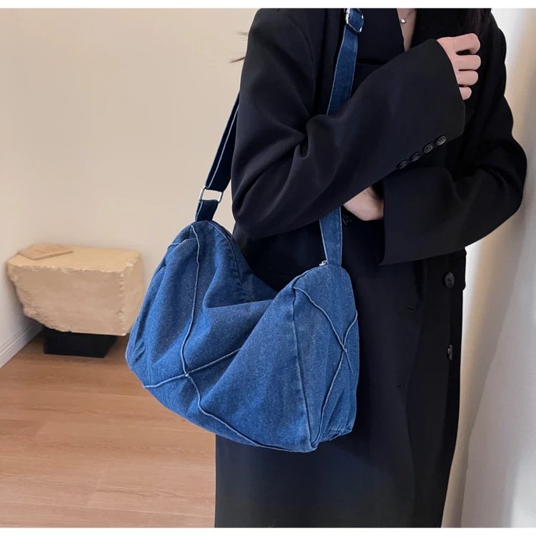 Commuting Denim Zipper Women's Shoulder Bags Casual Ladies Crossbody Bags on Sale 2024 New Free Shipping Bolsas Para Mujeres