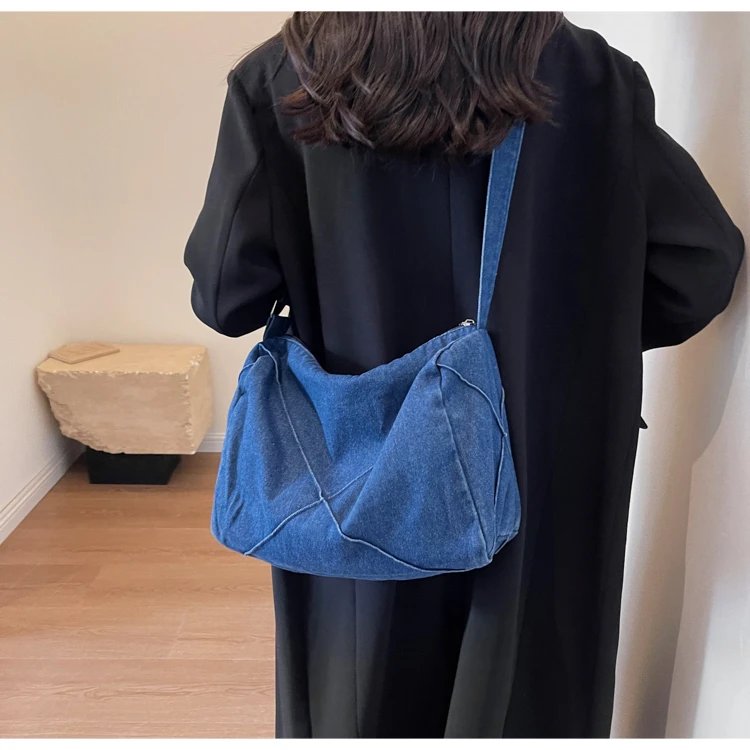 Commuting Denim Zipper Women's Shoulder Bags Casual Ladies Crossbody Bags on Sale 2024 New Free Shipping Bolsas Para Mujeres