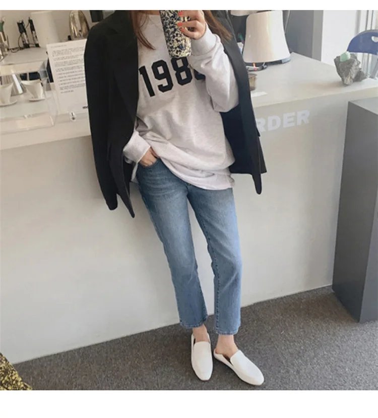 High Waist Pockets Boyfriend Jeans Women Stretch Blue Ladies Denim Cargo pants Straight Pants Washed Trousers Streetwear Jeans