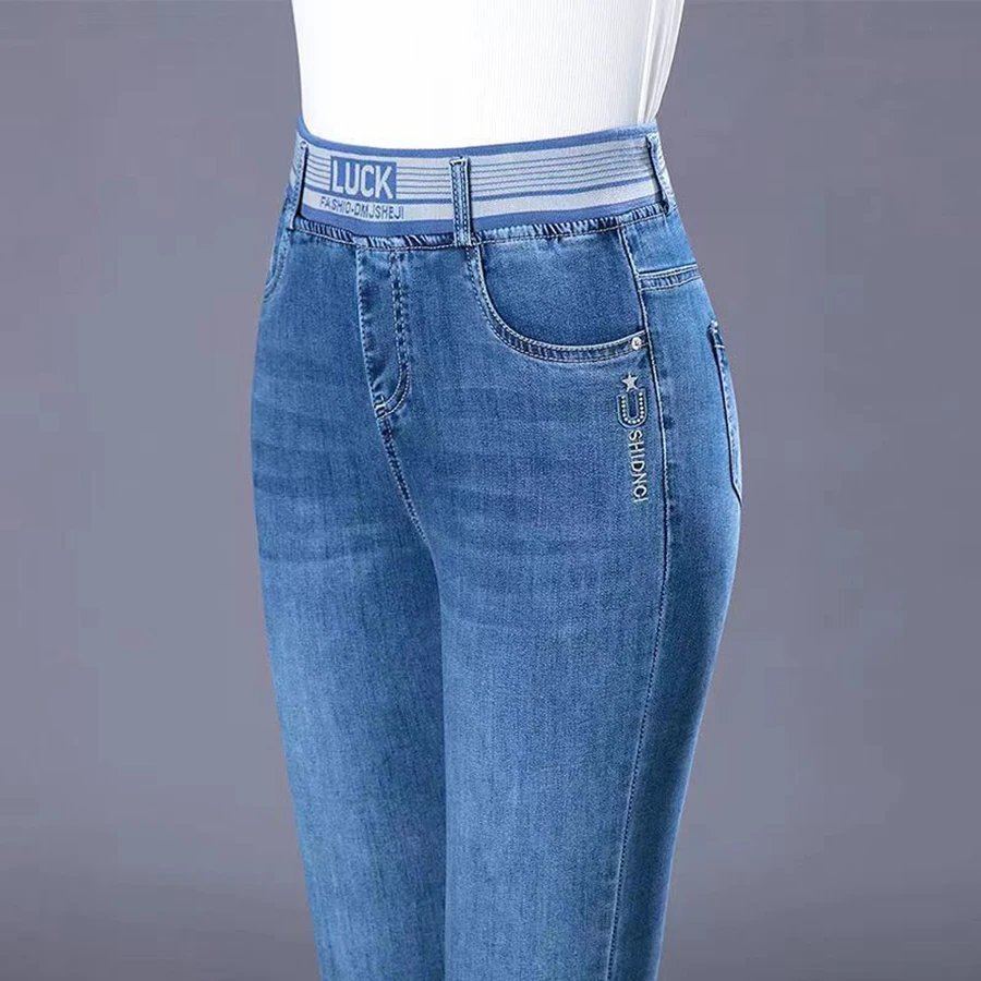 Korean Big Size 36 Straight Jeans Women Casaul Loose Vintage Denim Pants Retro Trousers High Waist Vaqueros Stretch Pantalones