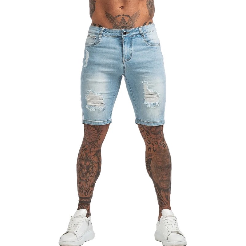 Mens Shorts Jeans Denim Shorts Black High Waist Ripped Summer Jeans Shorts For Men Brand Plus Size Casual Streetwear dk03