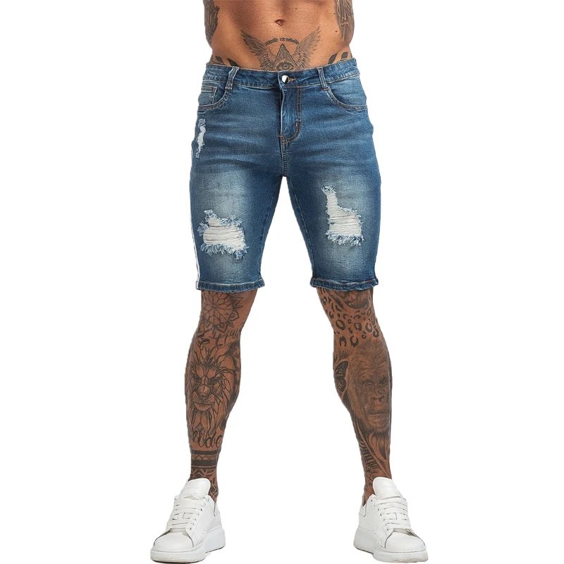 Mens Shorts Jeans Denim Shorts Black High Waist Ripped Summer Jeans Shorts For Men Brand Plus Size Casual Streetwear dk03
