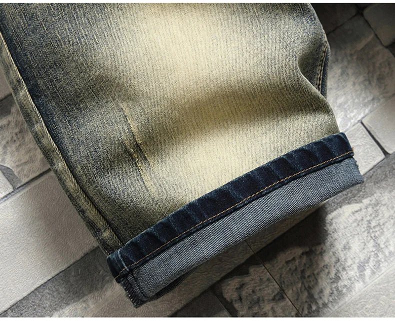 2023 Summer New Slim Stretch Short Jeans Fashion Retro Do Old Design Denim Shorts Streetwear 98% Cotton Cargo Shorts Male
