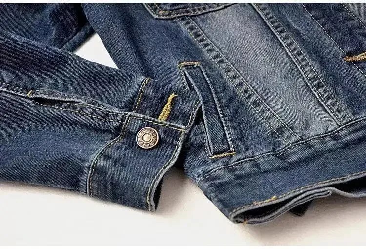 Denim Jacket Woman Hooded Short Style Clothing Retro Topcoat Pocket Buttons Long Sleeved Loose Fitting Spring Winter Plus Size