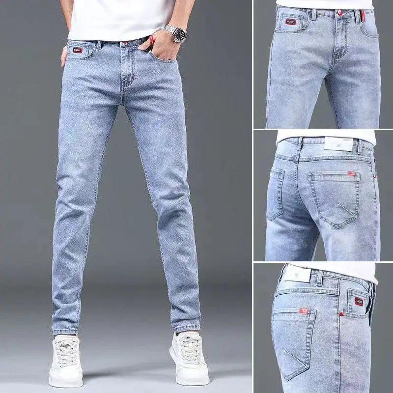 Luxury Summer Designer Korean Classic Streetwear Cowboy Pants for Men Fashionable and Comfortable Boyfriend Skinny Jeans Men