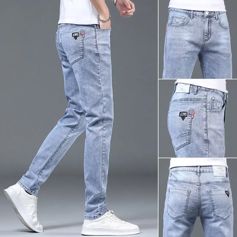 Luxury Summer Designer Korean Classic Streetwear Cowboy Pants for Men Fashionable and Comfortable Boyfriend Skinny Jeans Men