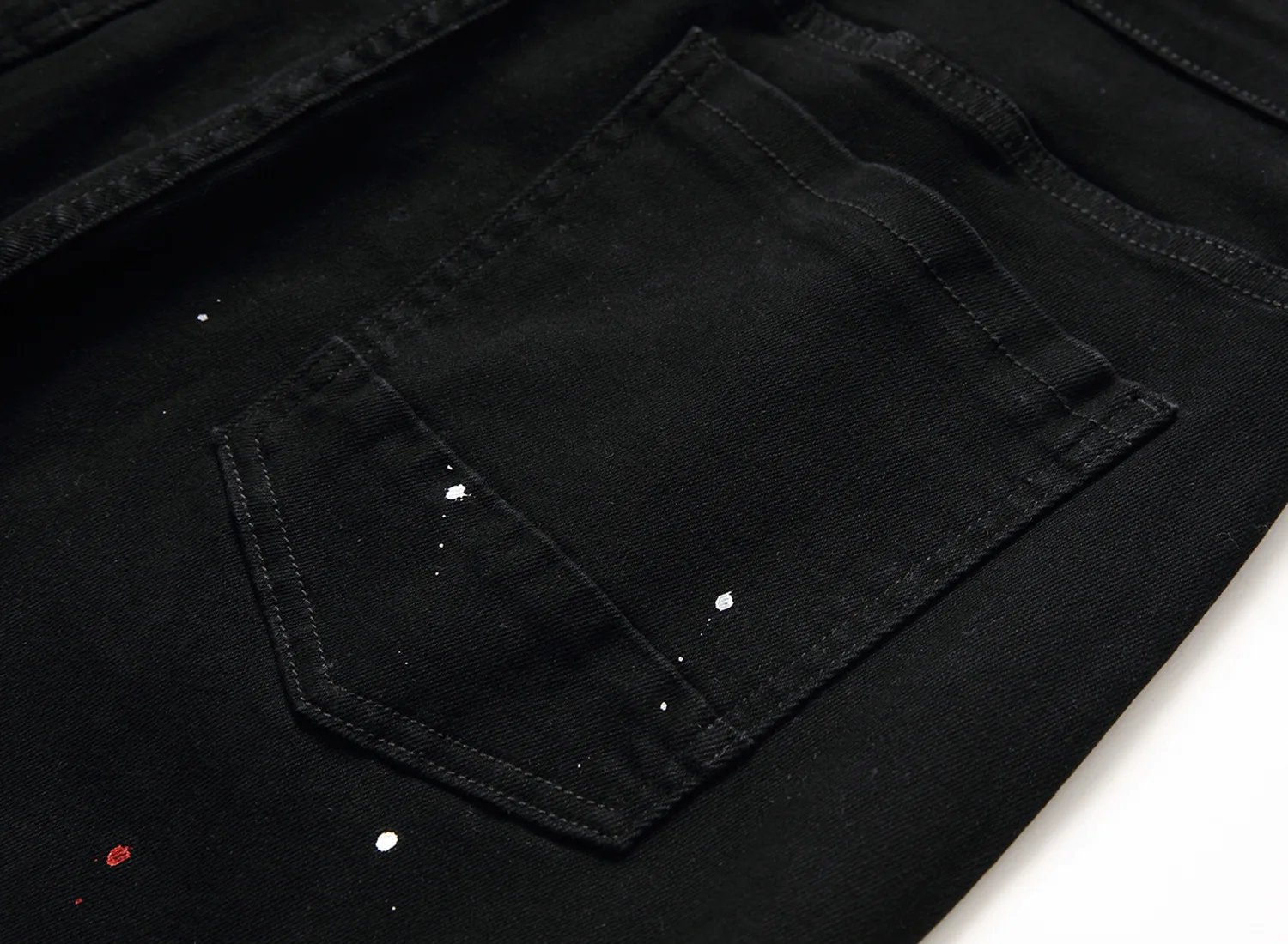 Denim Jeans Design Fashion Lacquer Foot Casual Pants Stretch Regular Fit Black Long Jeans Men's New Four Season Plus Size