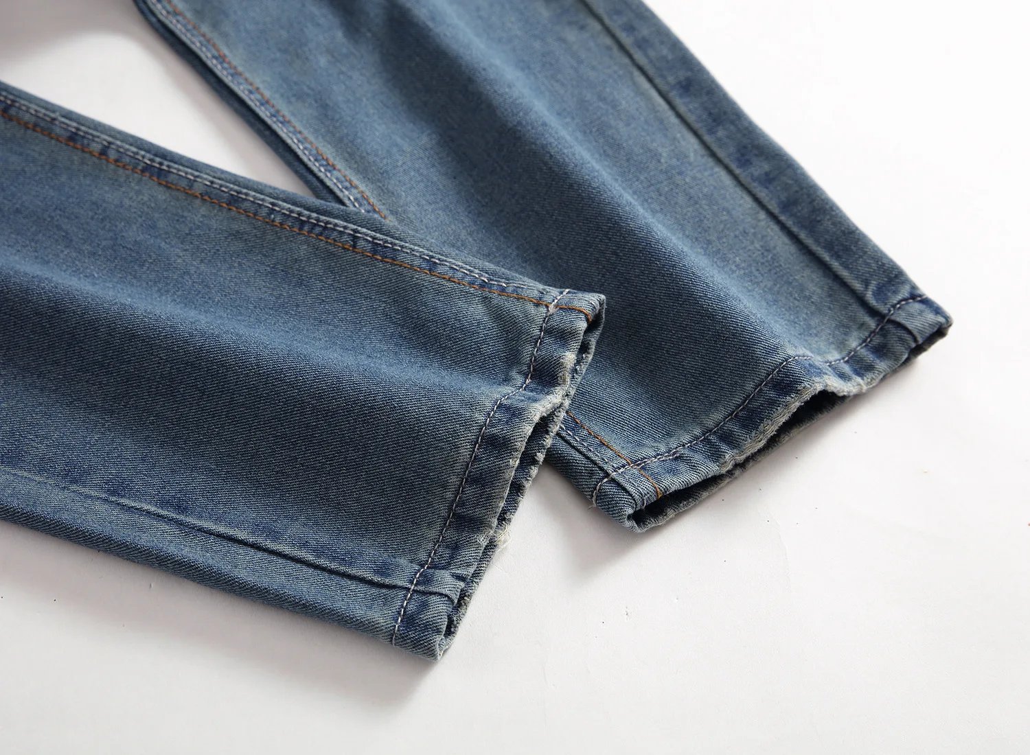 Men Pants High Quality Streetwear Ripped Nostalgic Scratched Jeans Casual Cotton Slim Fit Denim Stretch Trousers Male Pant 2022