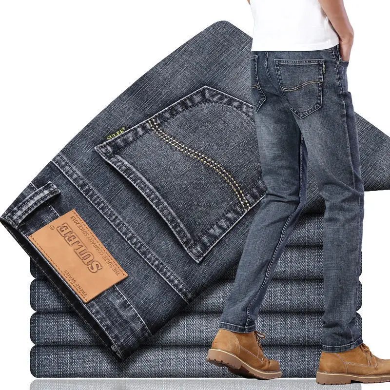 Summer Men Jeans Pants Black Gray Denim Pants Y2K Men's Casual Pants Clothing Trousers Wholesale