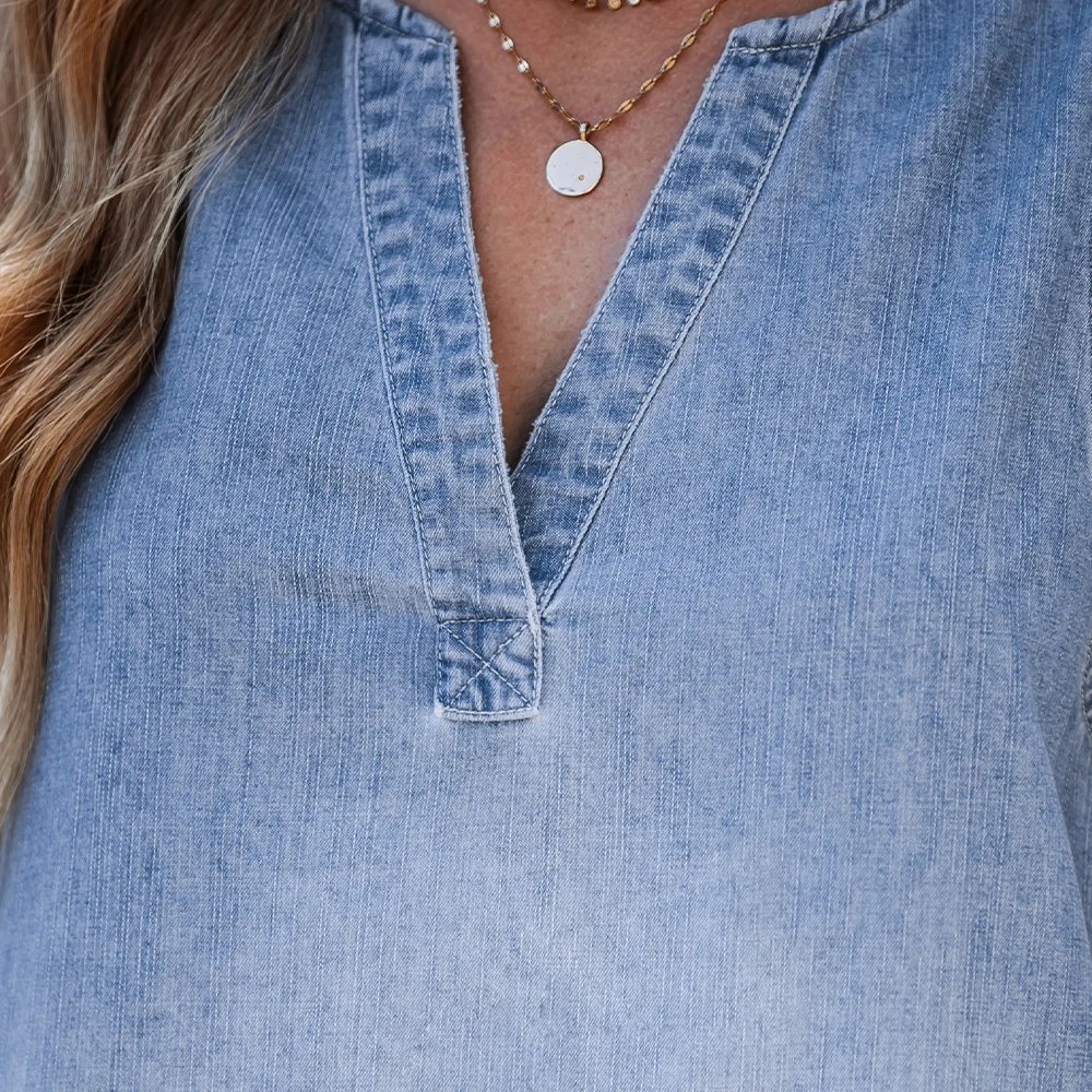Cotton Denim V-Neck Mini Dress For Women Casual Sleeveless A-line Dress 2023 Summer Female Sundress