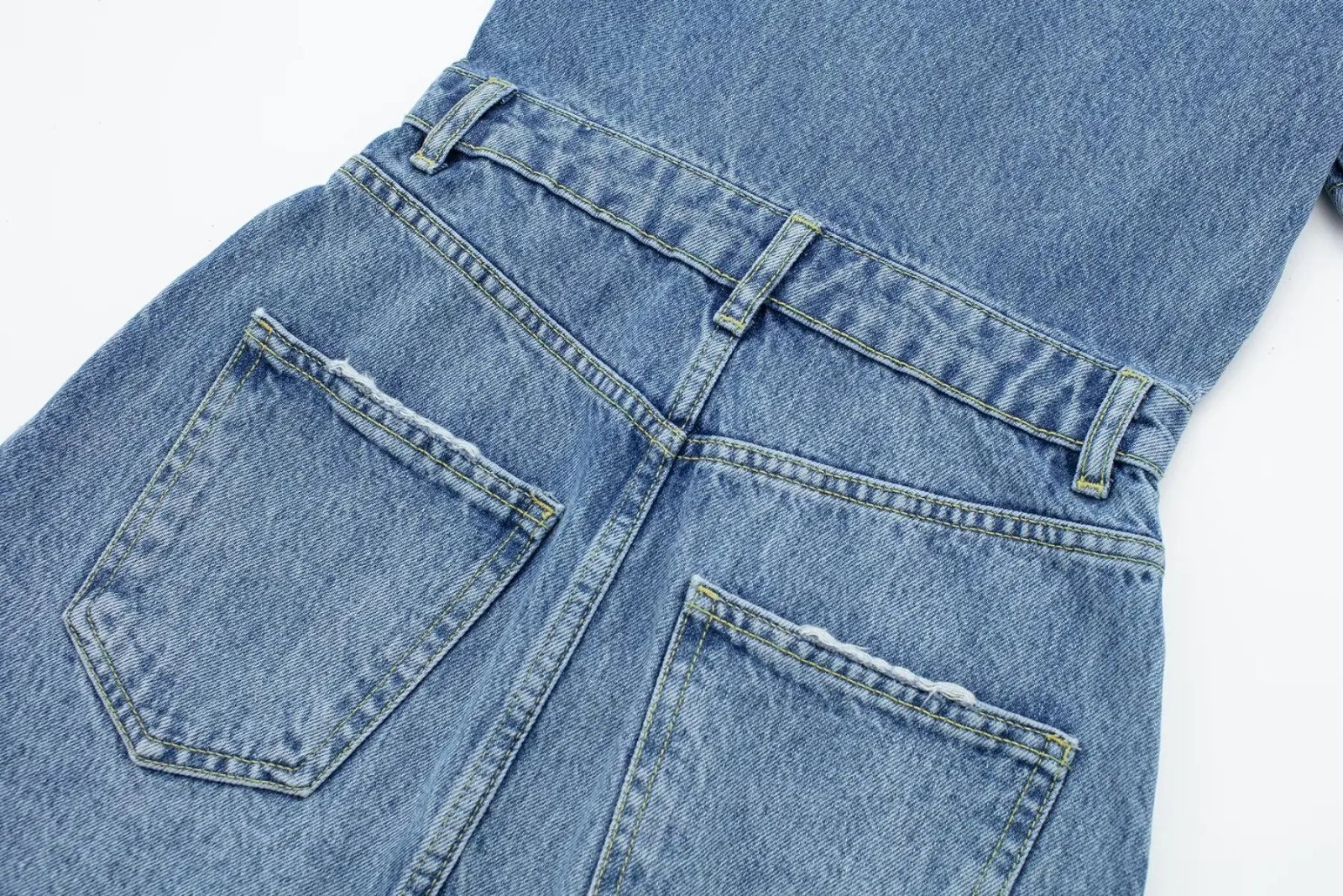 TRAFZA Summer Dresses Woman 2023 Blue Turn-Down Collar Multi-Pocket Short Sleeve Single Breasted Female Chic Denim Dresses