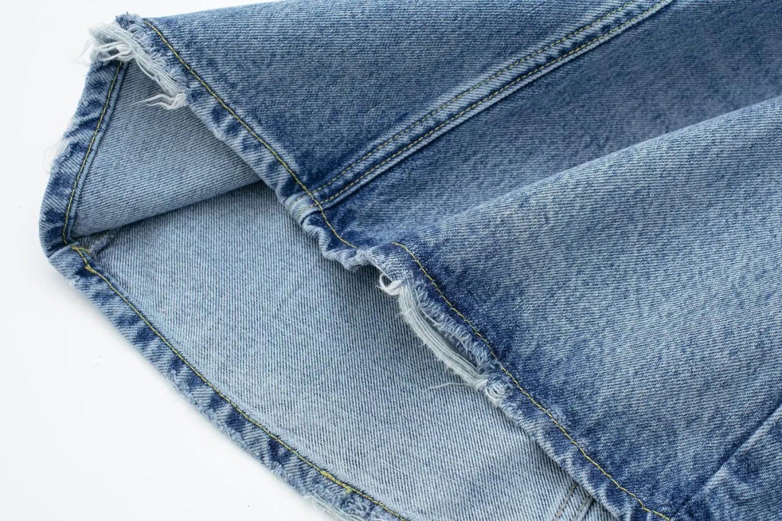 TRAFZA Summer Dresses Woman 2023 Blue Turn-Down Collar Multi-Pocket Short Sleeve Single Breasted Female Chic Denim Dresses