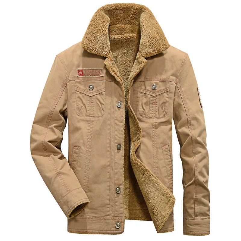 2023 Winter Mens Jacket Korean Fashion Lapel Lamb Fur Denim Jacket High-quality Fleece Thickened Warm Coats Men Clothing 5XL