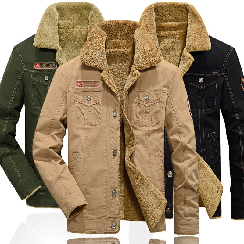 2023 Winter Mens Jacket Korean Fashion Lapel Lamb Fur Denim Jacket High-quality Fleece Thickened Warm Coats Men Clothing 5XL