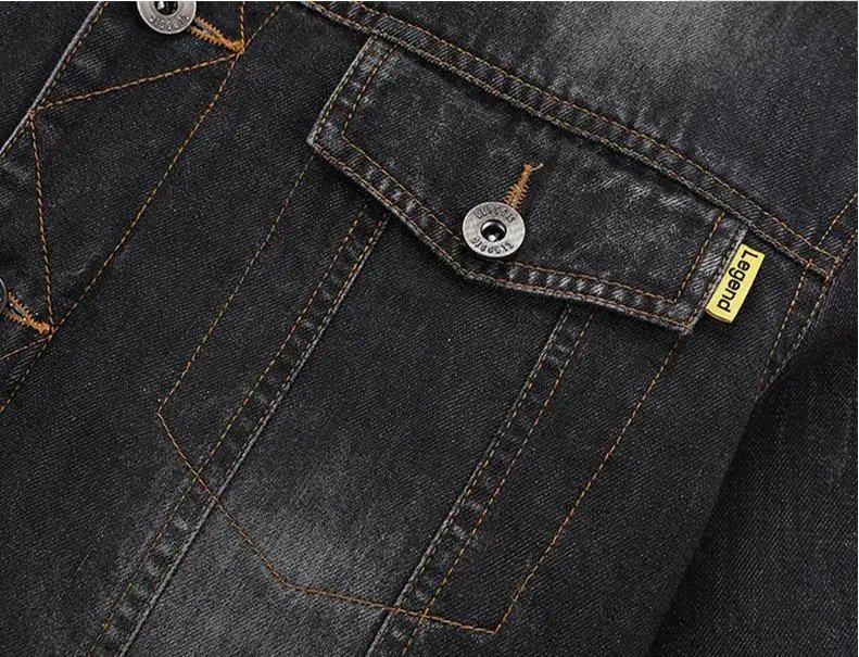 Men Classic Casual Denim Jackets Spring Autumn Loose Fit Jean Coats Black Blue Clothing Plus Size 5XL