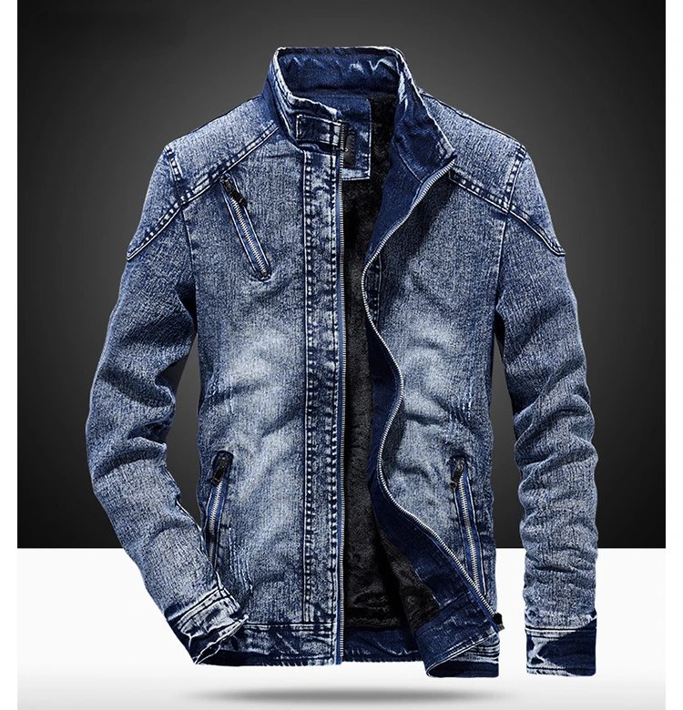 Autumn and Winter New Jacket Men's Cotton Slim Fit Men's Retro Denim Jacket Long-sleeved Casual All-match Men's Jacket