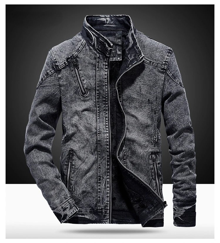 Autumn and Winter New Jacket Men's Cotton Slim Fit Men's Retro Denim Jacket Long-sleeved Casual All-match Men's Jacket