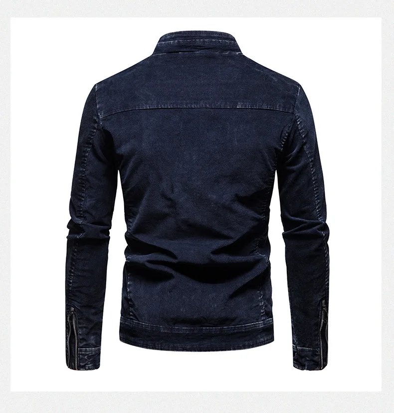 New Autumn Men's Vintage Denim Casual Jacket Solid Colour Menswear