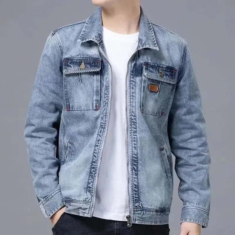 Men's denim overalls new all-in-one stylish jacket