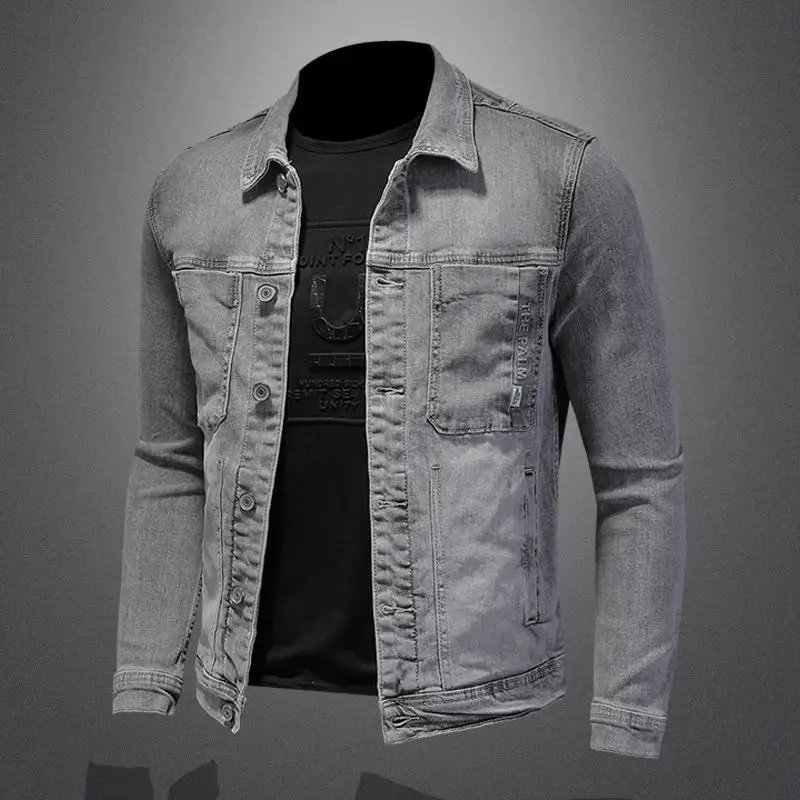 Autumn new washed classic men's denim jacket Street handsome trend jacket High Street retro casual versatile men's clothing