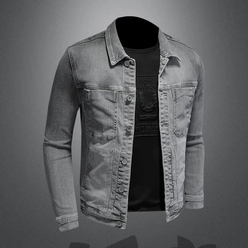 Autumn new washed classic men's denim jacket Street handsome trend jacket High Street retro casual versatile men's clothing