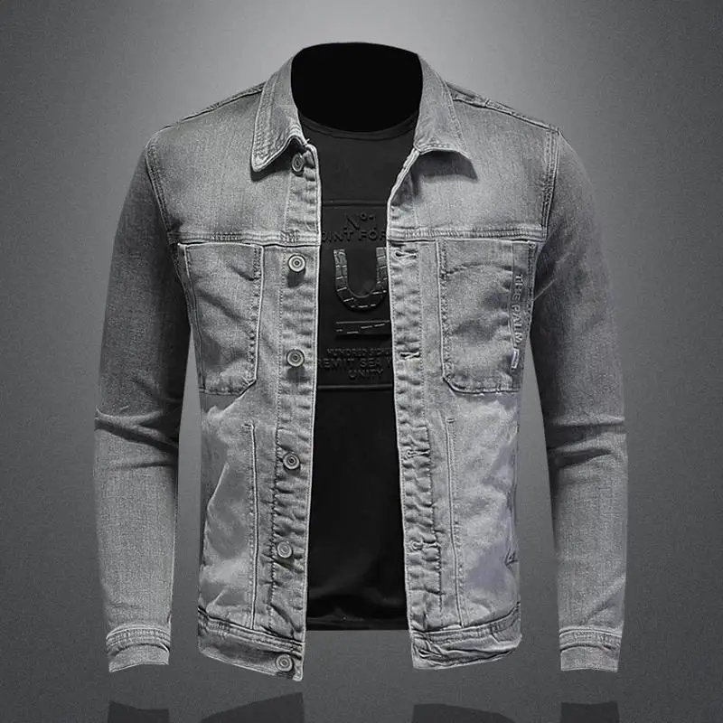 Autumn new washed classic men's denim jacket Street handsome trend jacket High Street retro casual versatile men's clothing