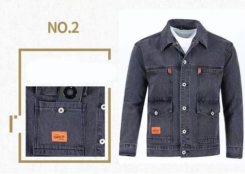 2023 Spring and Autumn New Fashion Trend Solid Color Denim Jacket Men's Casual Loose Comfortable Large Size High Quality Coat