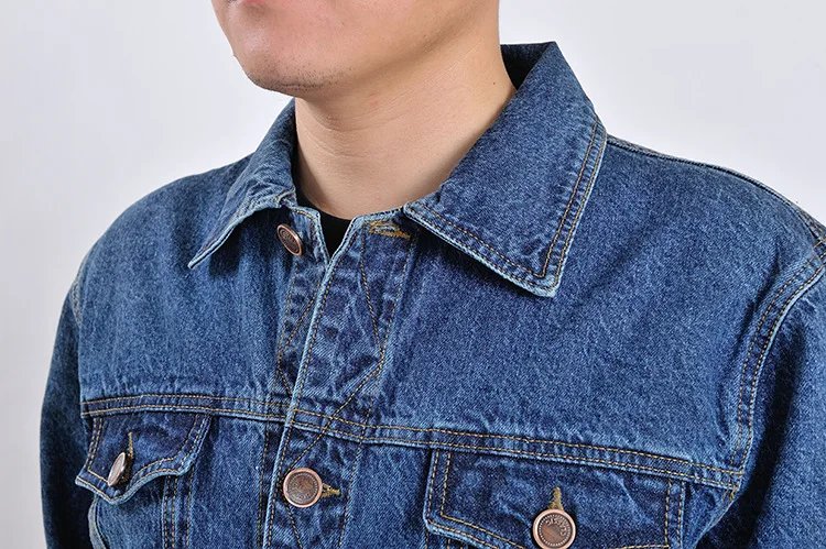 B Men's Outwear Cowboy Jackets Clothing 2022 Spring Autumn Large Size Jacket Coat Male Button Casual Blue Denim Jacket S-4XL