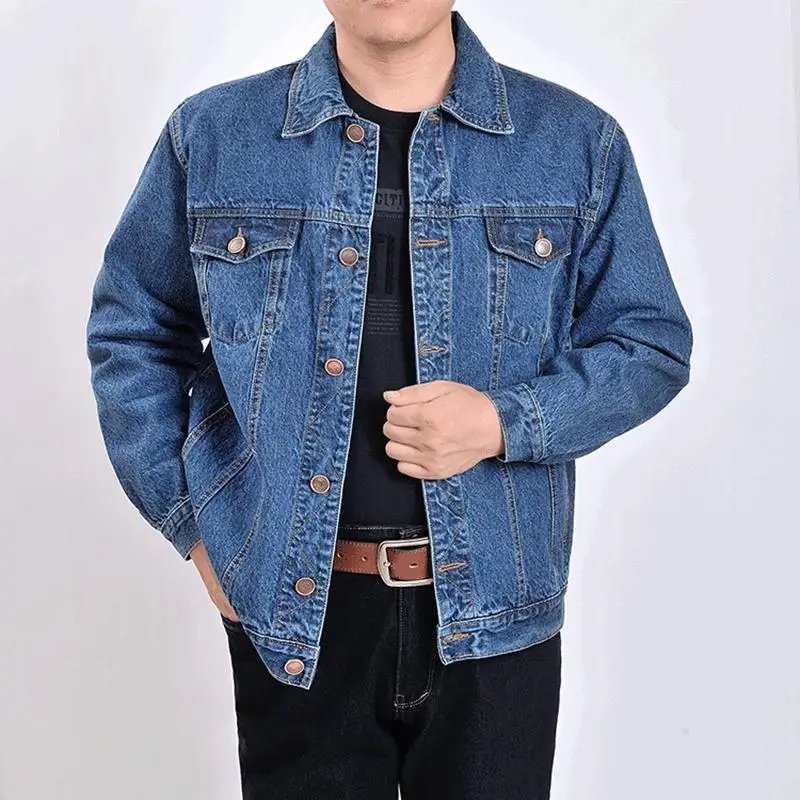 B Men's Outwear Cowboy Jackets Clothing 2022 Spring Autumn Large Size Jacket Coat Male Button Casual Blue Denim Jacket S-4XL