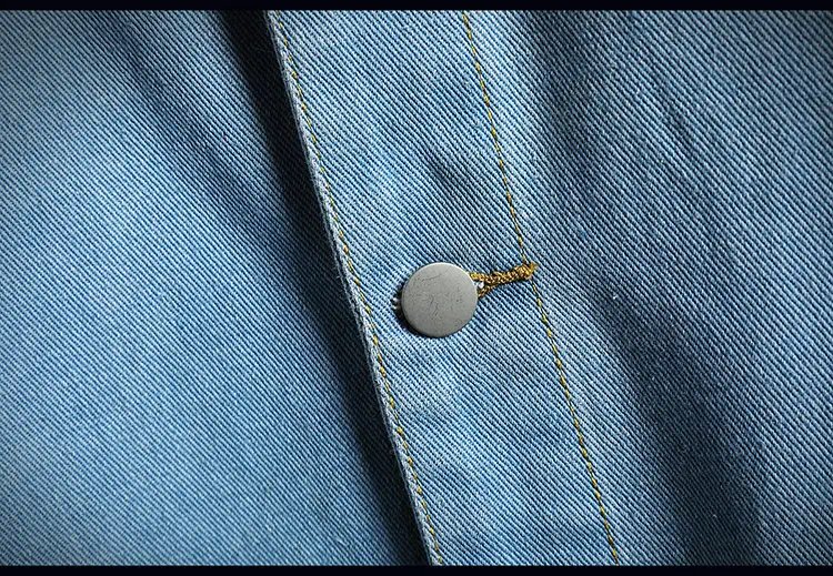 2023 Spring Men Denim Jacket Men Loose Mid-Length Denim Casual Coat Male Turn-Down Collar Trenchcoat Korean Fashion Outerwear