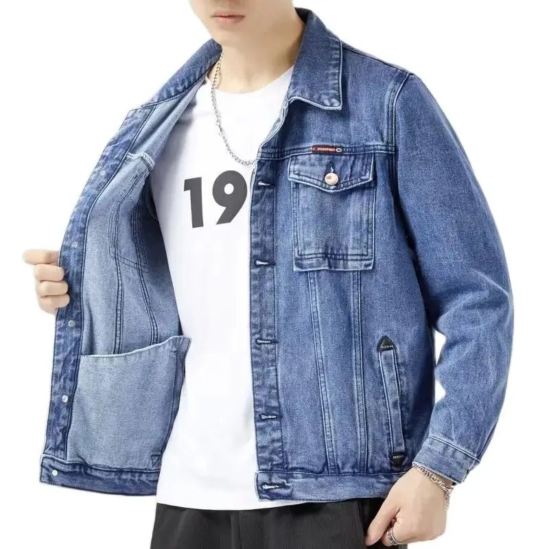 2023 Spring Autumn Men Black Denim Jacket Men's All-Match Korean Casual Fashionable Male Camouflage Work Jacket Shirt Top New