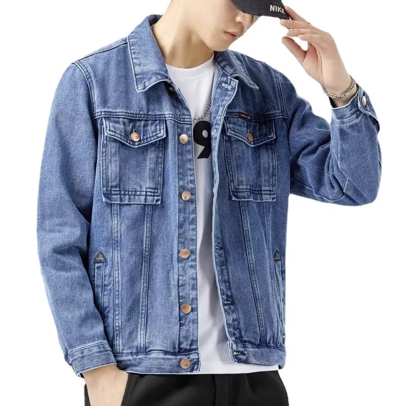 2023 Spring Autumn Men Black Denim Jacket Men's All-Match Korean Casual Fashionable Male Camouflage Work Jacket Shirt Top New